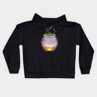 Copper Pot With Witch Magic Potion Halloween Kids Hoodie